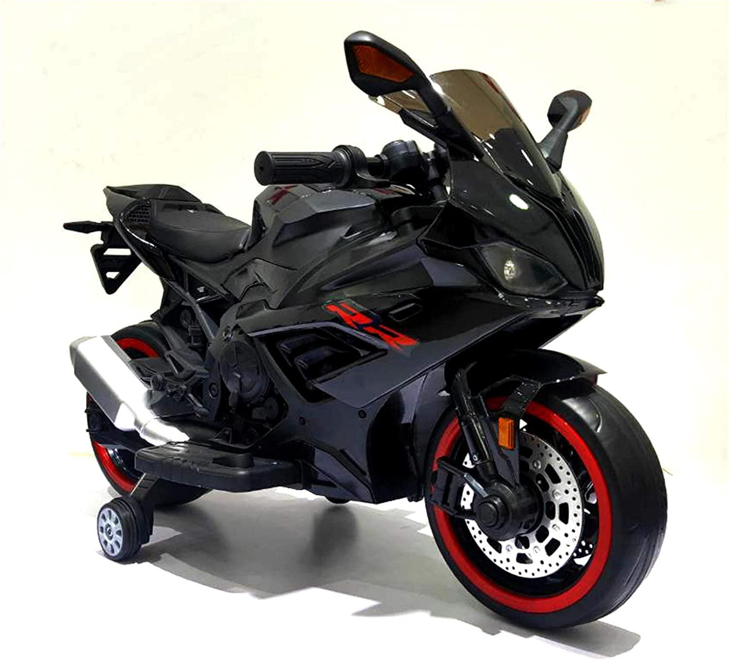 Racing Style Ride-On Bike for Kids – 12V Battery, Music, Lights ...